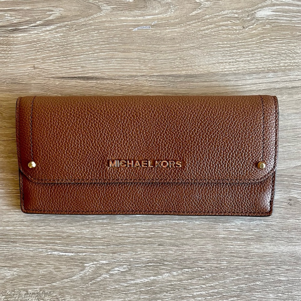 Michael Kors Brown Pebbled Leather Wallet